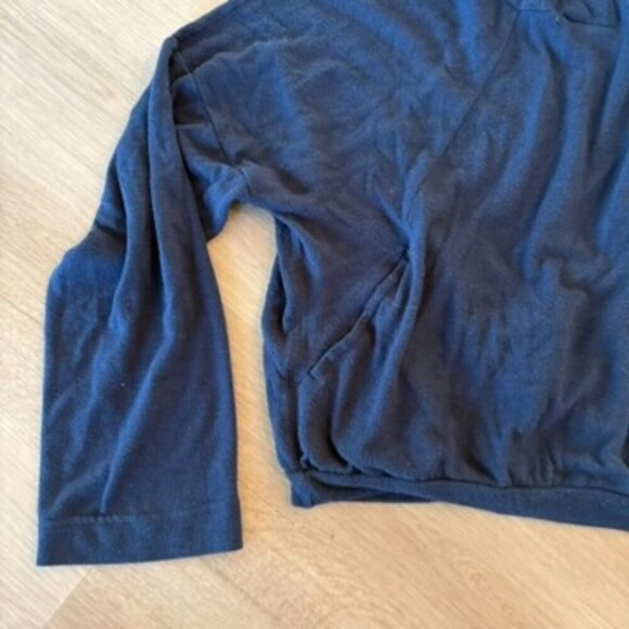 Prana Hoodie NAvy Blue Crop Pockets Medium - Picture 2 of 7